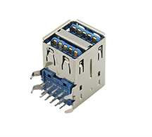 USB 3.0 Type A Stacked Receptacle