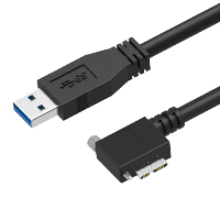 USB 3.0 A/M Screw Locking to Right Angled (Left) Micro B/M with Screw Locking